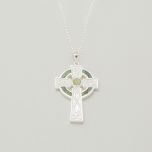 Sterling Silver Irish Marble Cross Celtic Pendant 