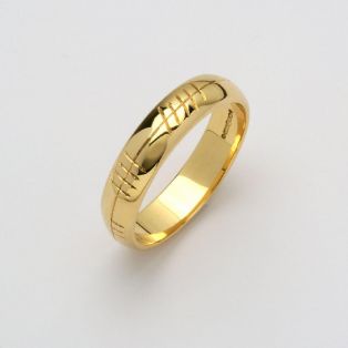 Personalized Gents 14K Gold Ogham Wedding Band