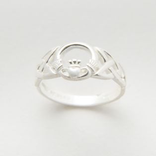 Silver Celtic Trinity Knot & Claddagh Ring