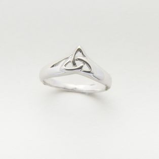 Silver Ladies Trinity Knot Wishbone Ring