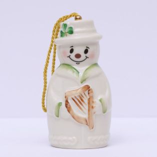 Belleek Snowman Bell Ornament 

