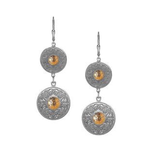 Silver/18k Gold Celtic Warrior Double Drop Earrings