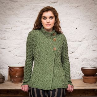 The Newgrange Aran Cardigan Sweater
