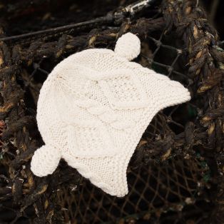 Children's Hand Knit Aran Hat with Ears