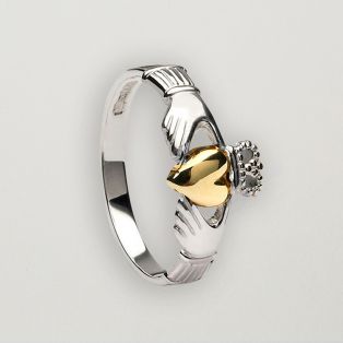 Sterling Silver & 10ct Gold Claddagh Ring