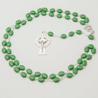 Handmade Irish Shamrock Rosary Beads