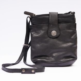 Black Leather Torc Bag