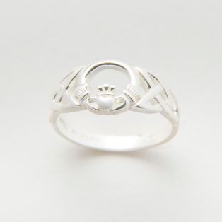 Silver Celtic Trinity Knot & Claddagh Ring
