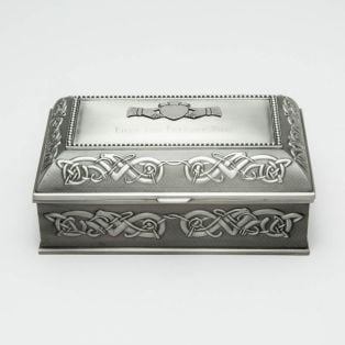 Personalized Mullingar Pewter Antique Jewellery Box