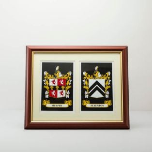 Personalized Framed Double Heraldic Print