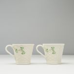 Belleek Shamrock Set of Two Mugs