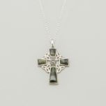 Marcasite & Connemara Marble Celtic Cross