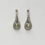 Sterling Silver Irish Marble & Marcasite Earrings